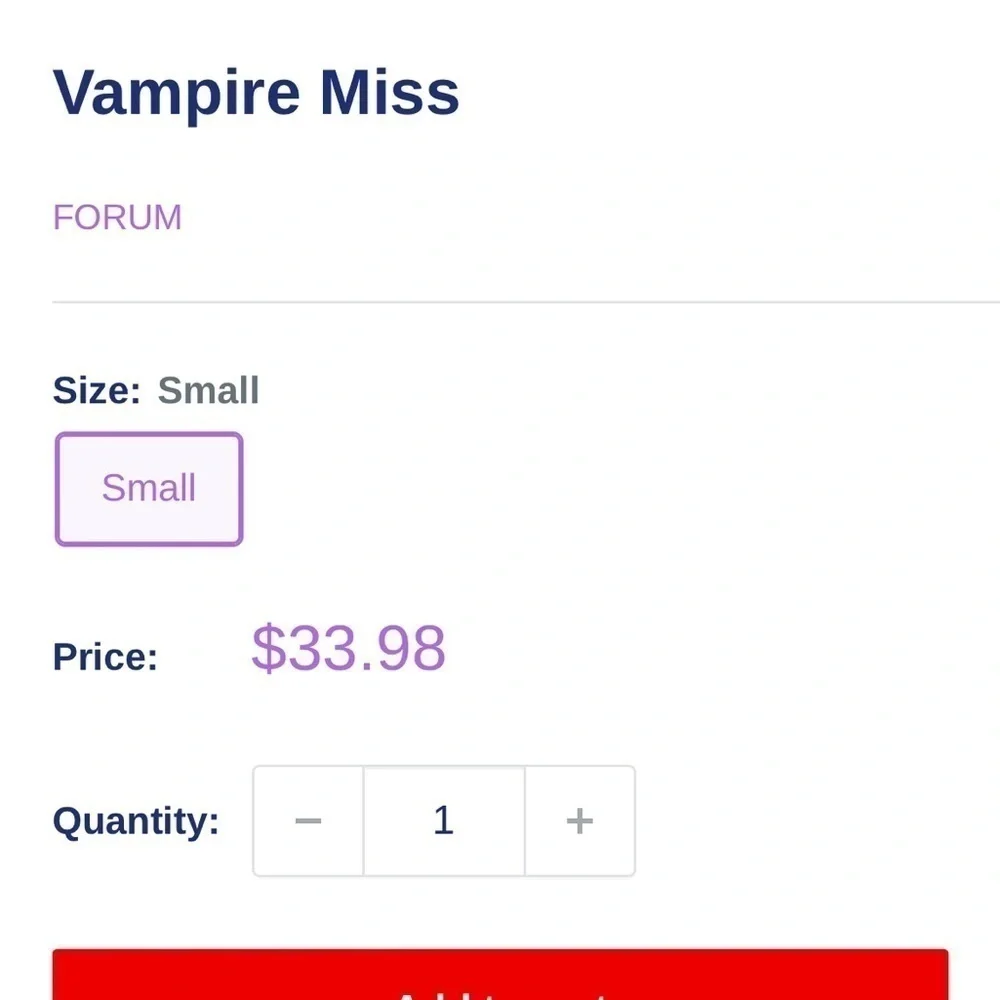 Little Miss Vampire costume size med Halloween party gothic Adams family style